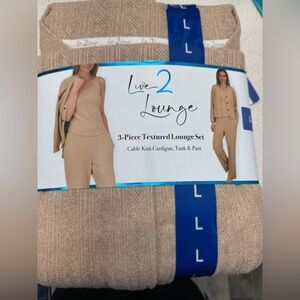 Live 2 Lounge Tan 3-Piece Knit Set
